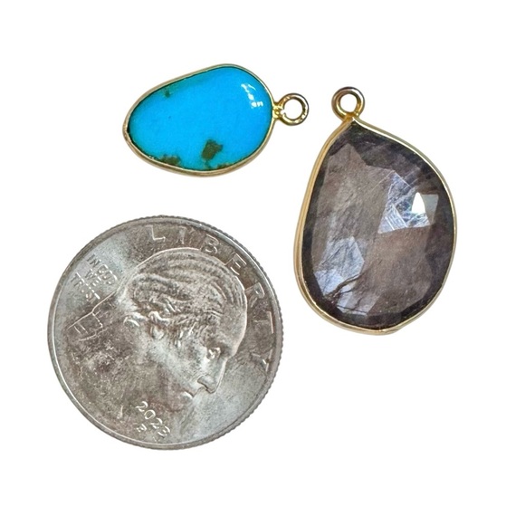 Charm Bundle—Turquoise & Faceted Labradorite Charms - Picture 5 of 9